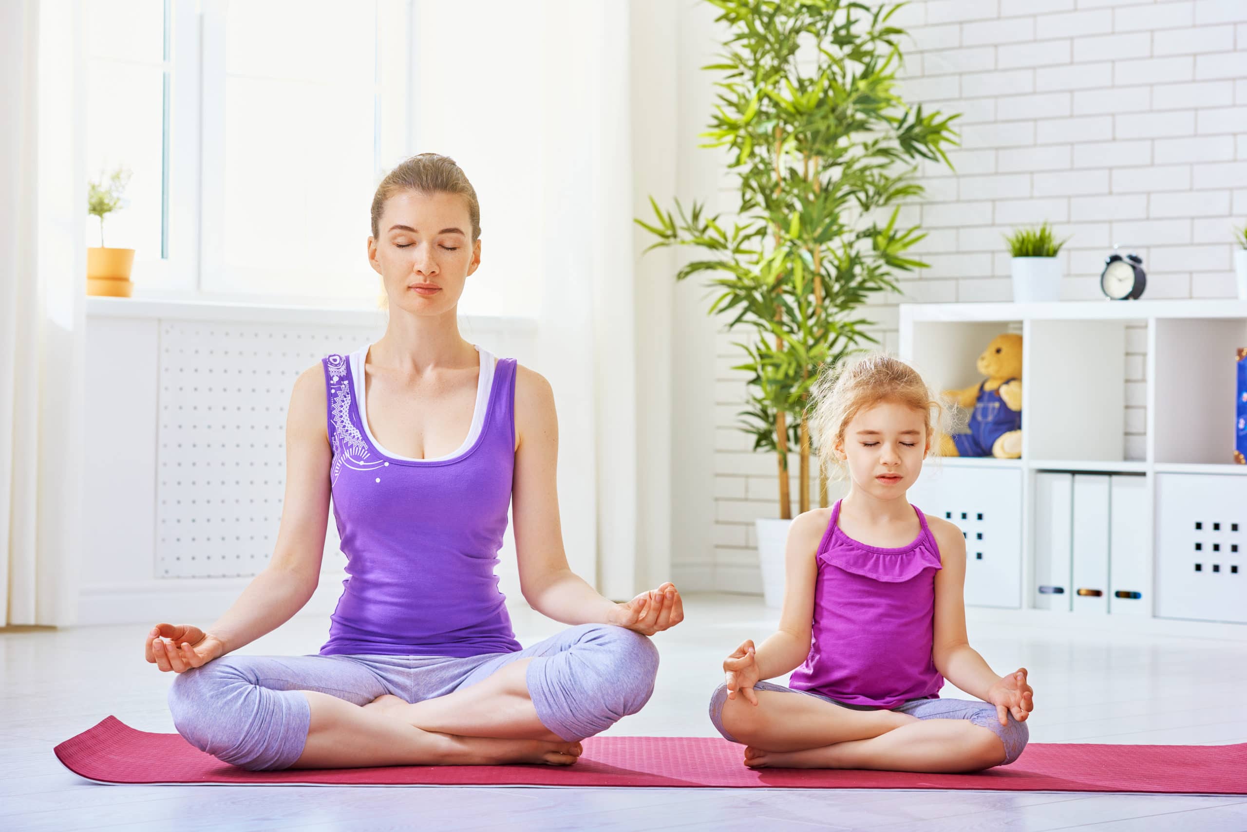 beautiful girl is engaged in yoga