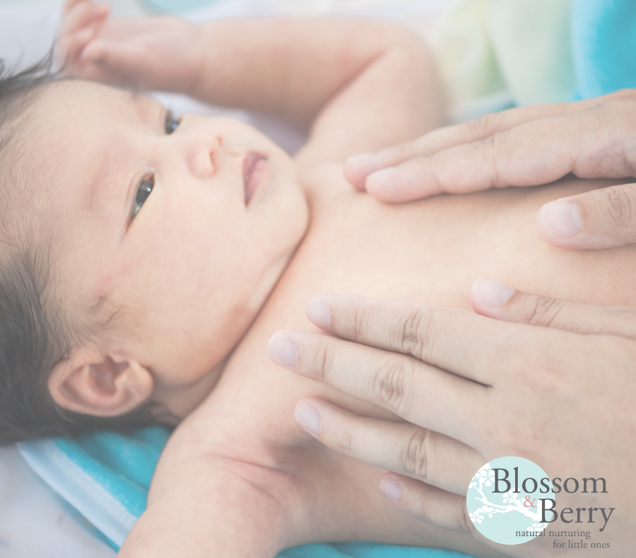 Picture of a baby being massaged