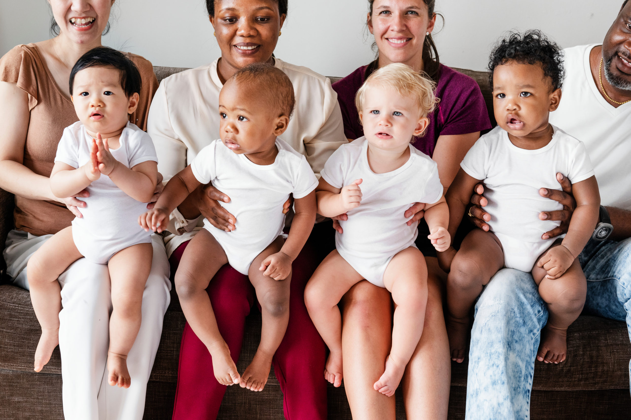 Diverse,Babies,With,Their,Parents